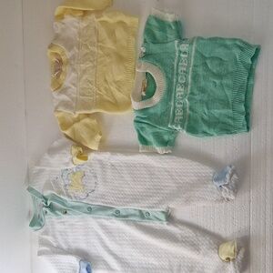 Vintage 3 Pcs Adorable White and Green Kids One Piece Bundle